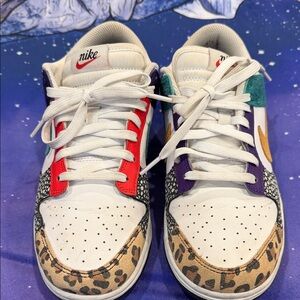 Nike White Red Purple Leopard Sneakers